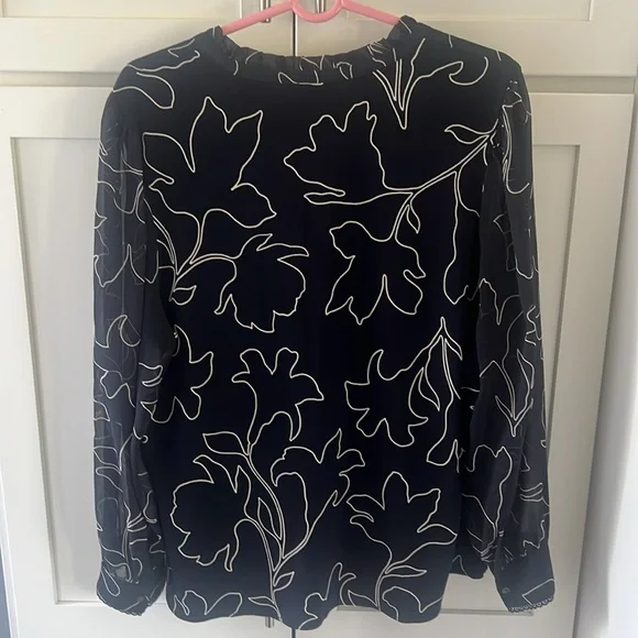 Ann Taylor Elegant Black Sheer Blouse L - Picture 4 of 7